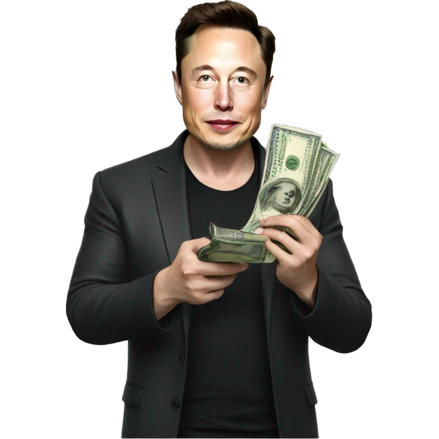elon musk holding money emoji