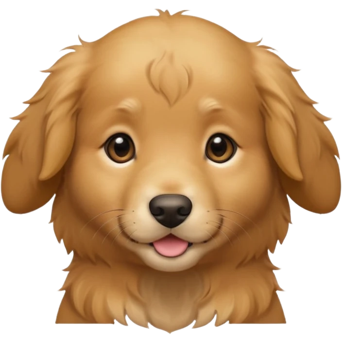 Golden retriever puppy with fluffy hair emoji