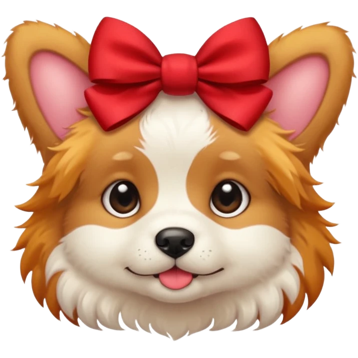 Cute puppy with bow emoji