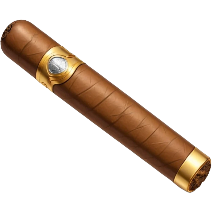 A luxury cigar emoji made of silver chrome, smooth metallic texture, minimal shape, glossy reflections, rich swag aesthetic, iOS emoji style, centered, clean white background emoji