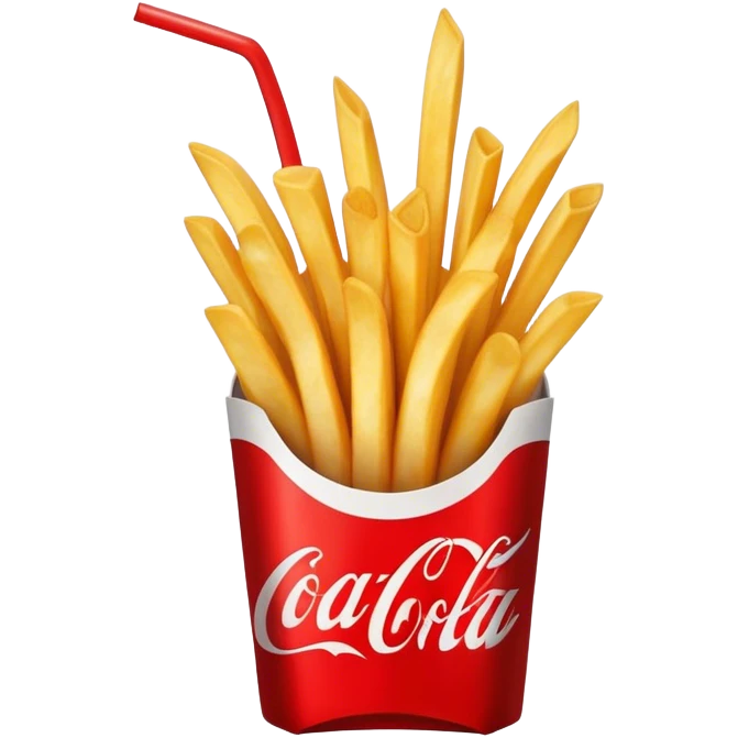 Medium french fries and a large coke emoji