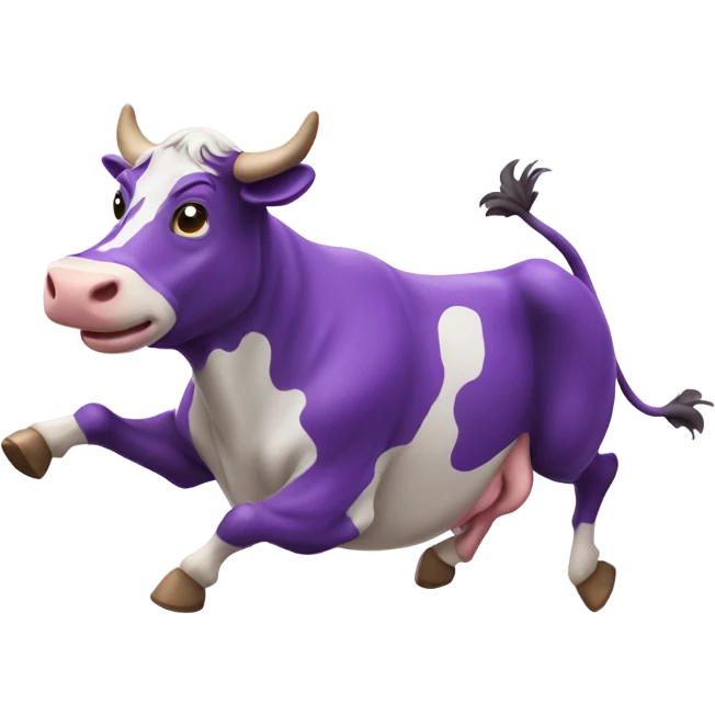Purple cow flying emoji