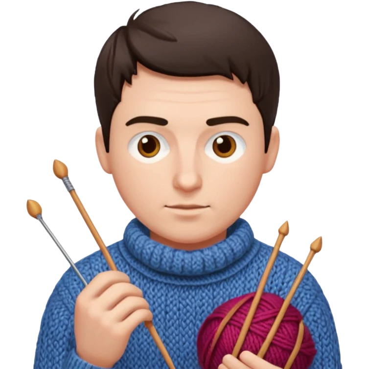 man knitting emoji