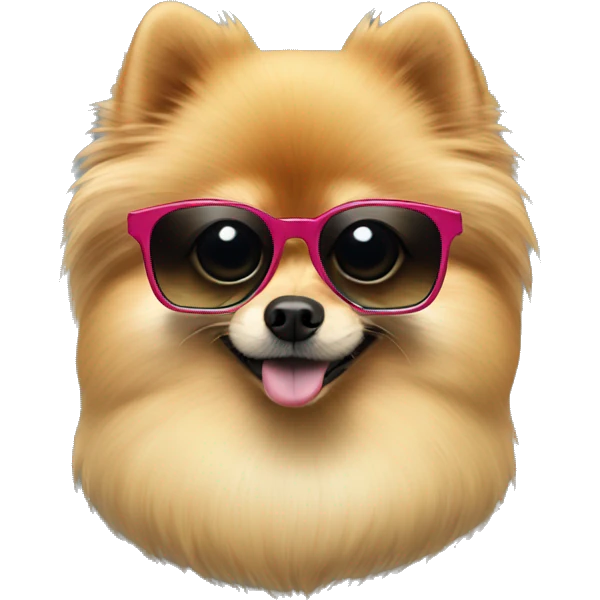 pomeranian with cool gasses emoji