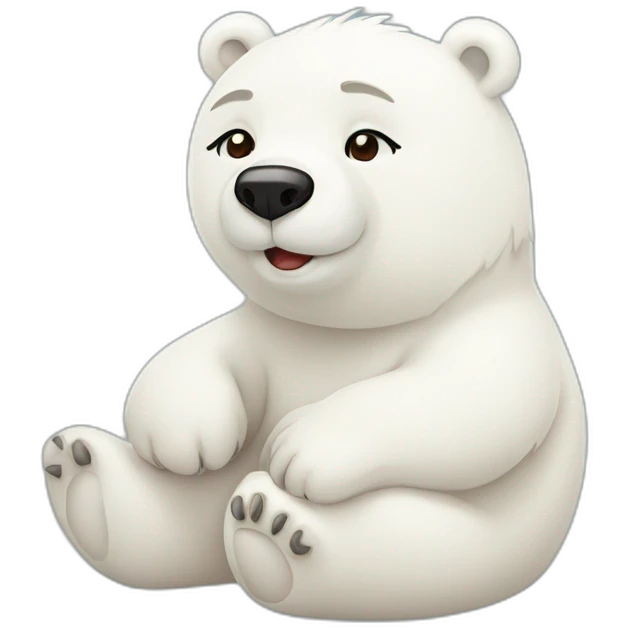 A cute little polar bear detoured stikers emoji
