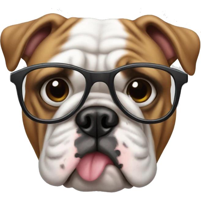 Bulldog wearing glasses emoji