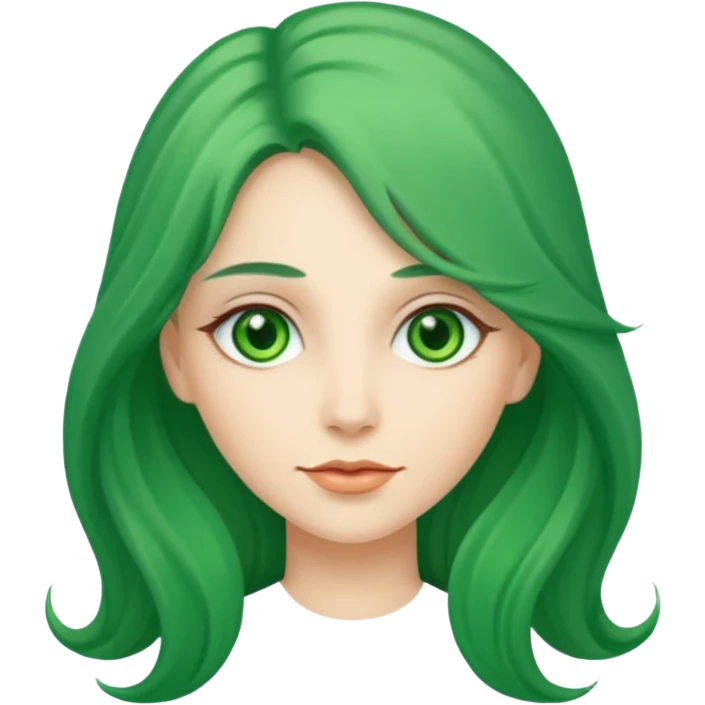 long green haired woman emoji