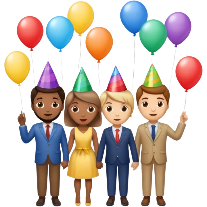 The word hide your girlfriends and party balloons multicolored emoji