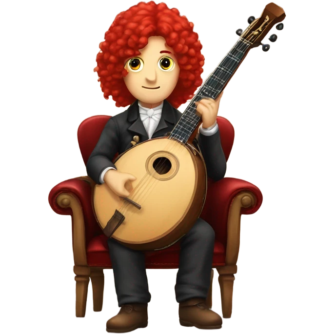 Antonio Vivaldi Red wig old chibi sitting chair banjo emoji