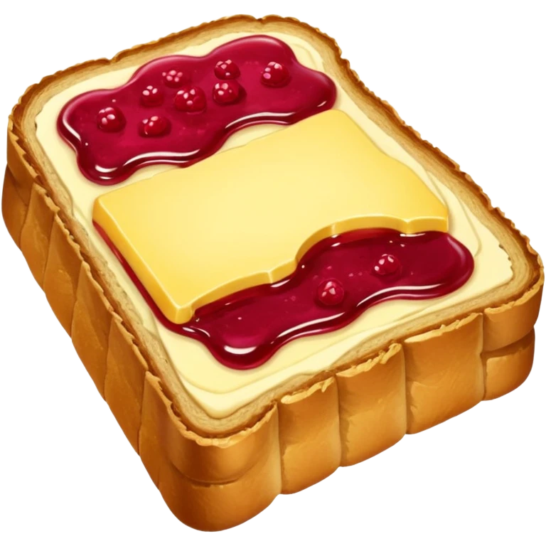 a slice of bread with butter and raspberry jam emoji