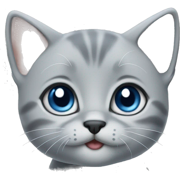 blue eyes grey kitten, poo emoji