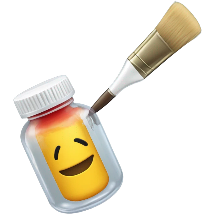 Paintbrush in pill bottle emoji