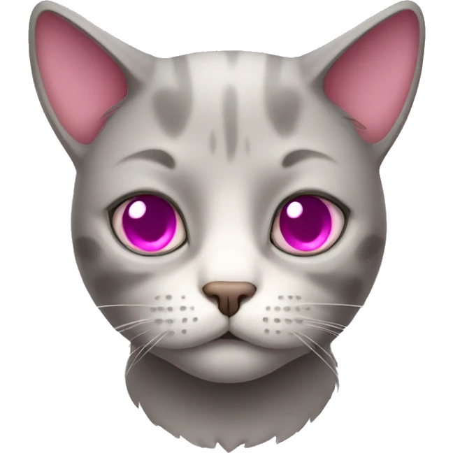 cat with sad face with pink eyes emoji