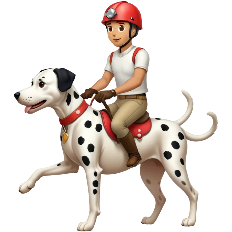 Man riding on a Dalmatian  emoji