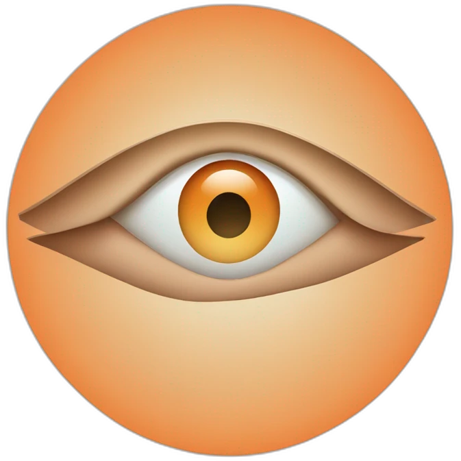 circle of inward facing straight orange gradient arrows forming a eye ui emoji