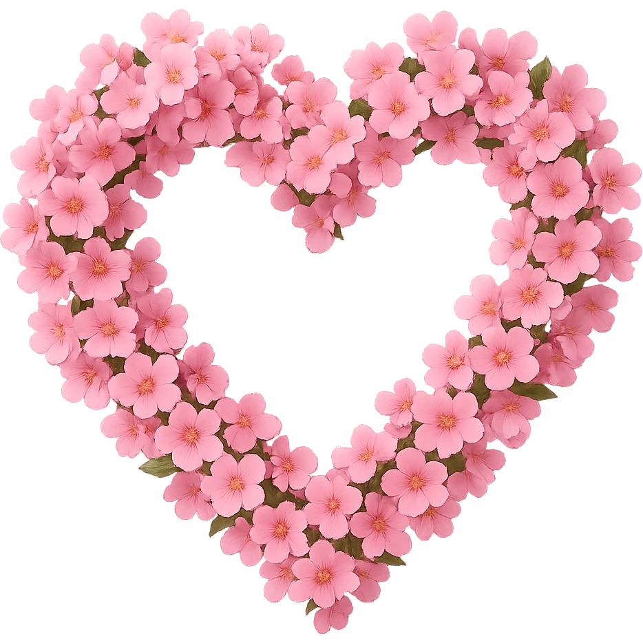 pink heart wreath, remove background emoji
