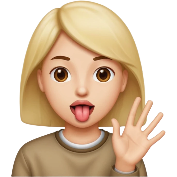 Tongue out with hand to side  emoji