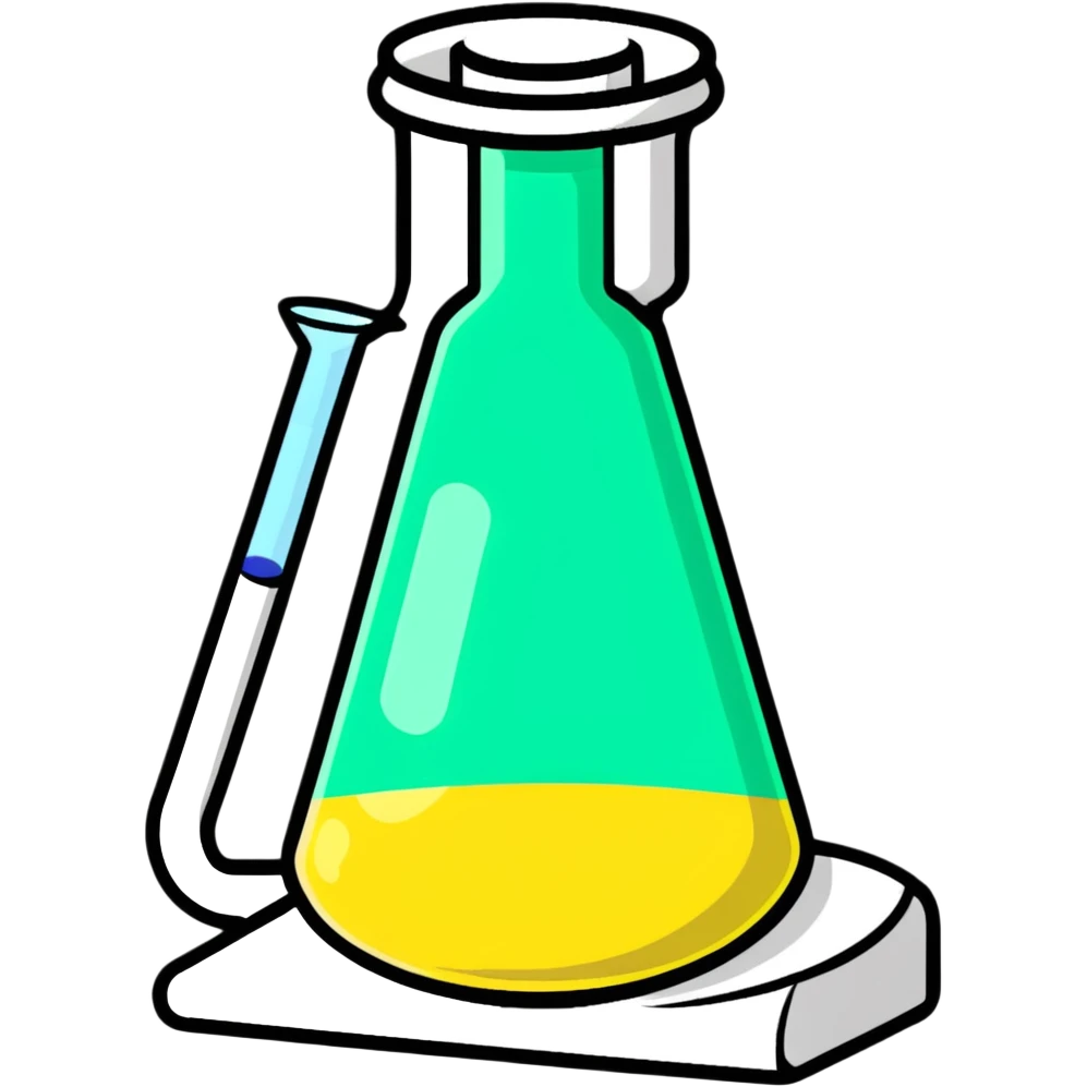 science flask with glowing chemicals emoji