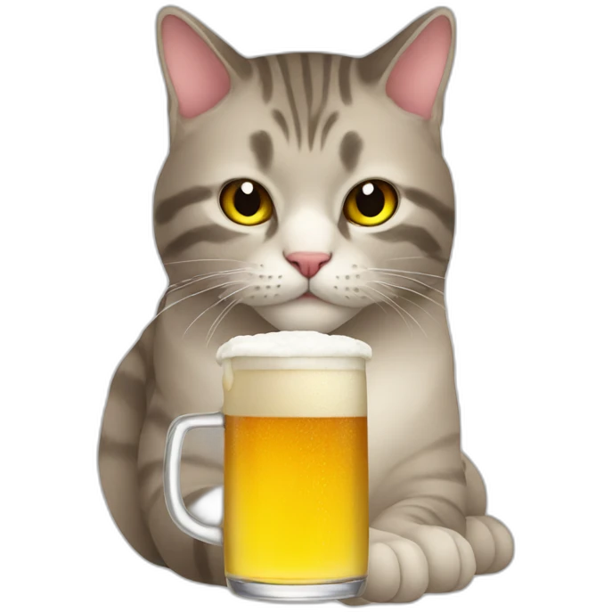 Cat drink a beer emoji