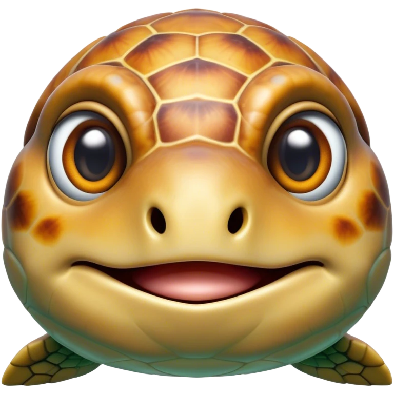 Cinematic Comical Sea Turtle Portrait Emoji, Head tilted dramatically with an exaggeratedly amused expression, featuring a boldly patterned, domed shell and wide, comically expressive eyes full of playful disbelief, Simplified yet hilariously expressive features, highly detailed, glowing with a slightly sassy oceanic glow, high shine, dramatic yet playful, stylized with an air of cheeky marine mischief, soft glowing outline, capturing the essence of a meme-worthy sea turtle that looks ready to glide its way into viral fame! emoji