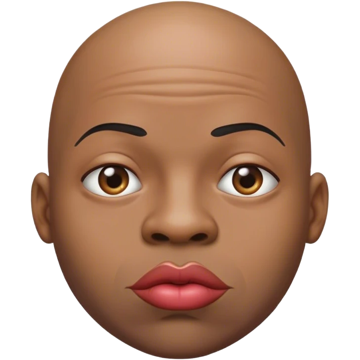 A bald man with a very very very big lips emoji