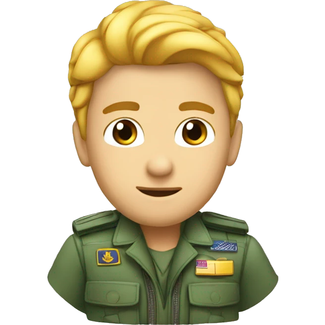 Piloto fuerza aérea saludando emoji