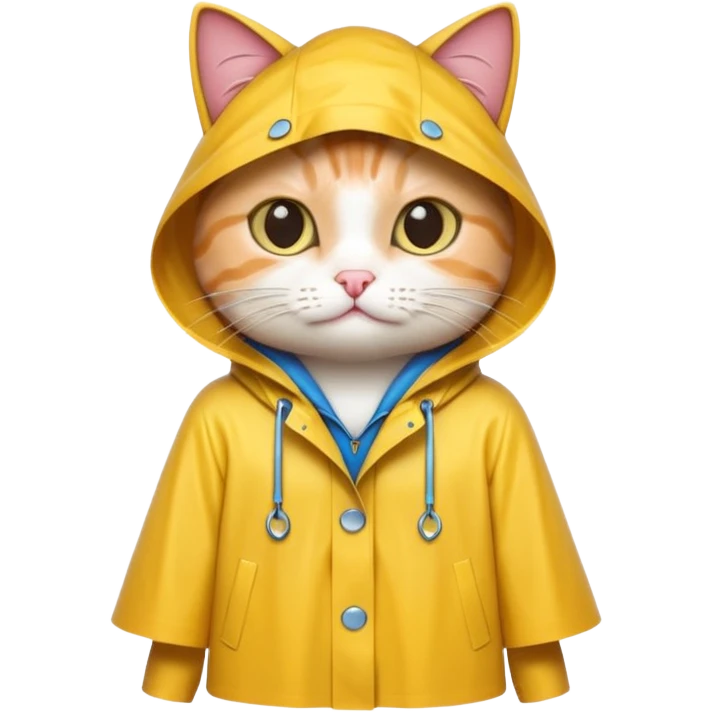 cat wearing a raincoat emoji