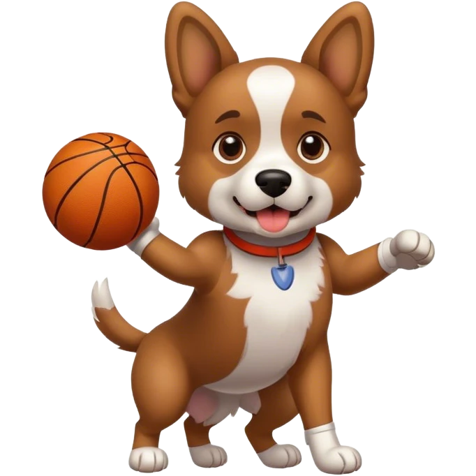 Dog with basketball emoji