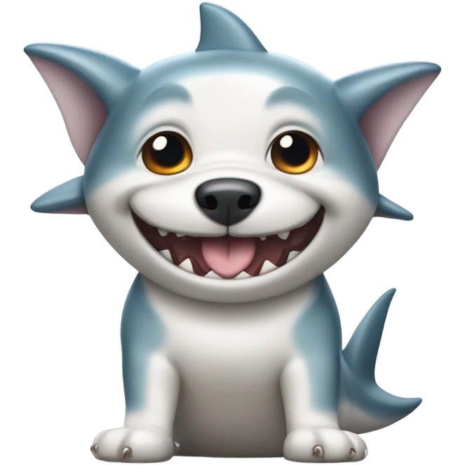 Cute shark with dog legs emoji