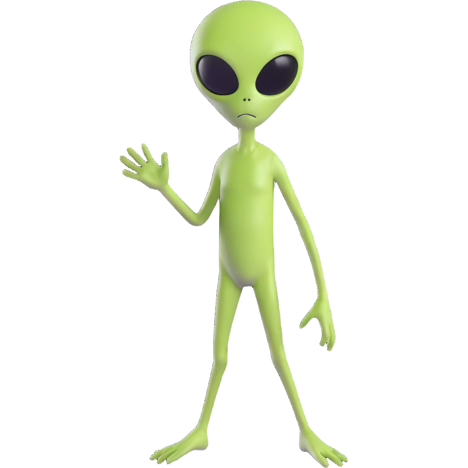 full-body alien wearing casual clothes emoji