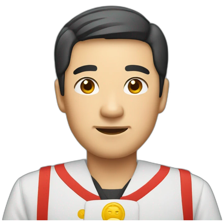 Asian man with chinese communist clothes emoji