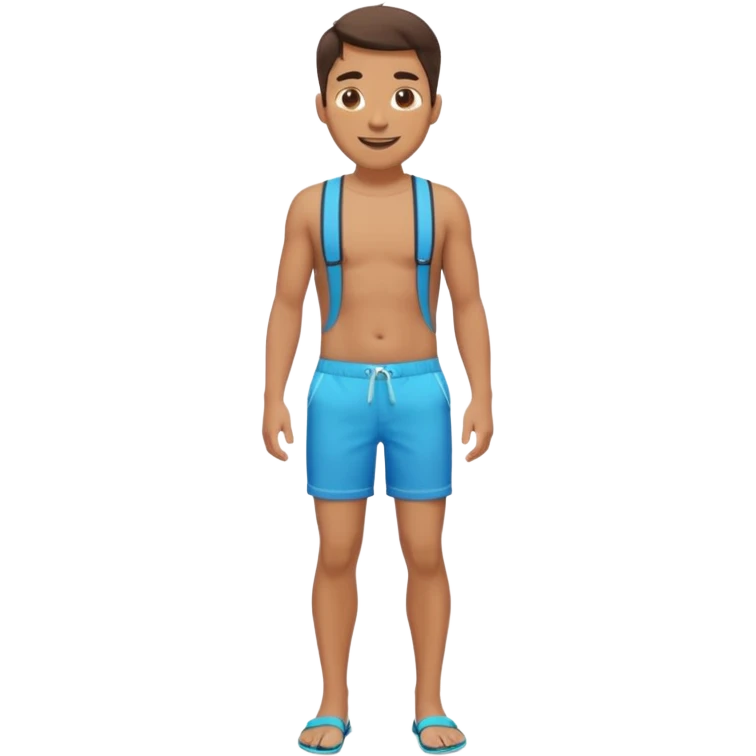 a man in Bermuda shorts as a swimsuit full body emoji