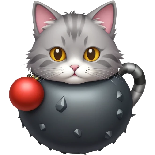 Cat that is holding a bomb emoji