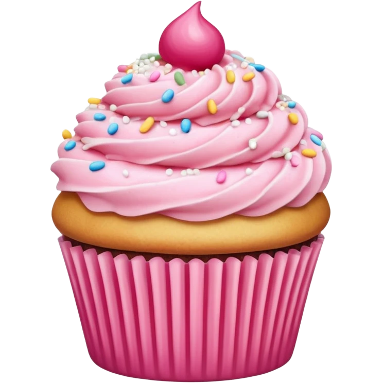 Cupcake with pink icing emoji