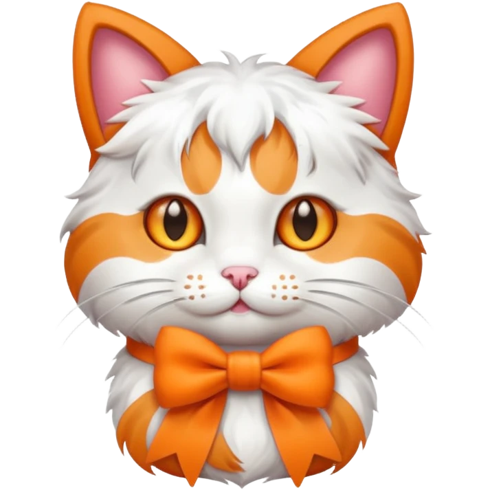 Cat wearing bow emoji
