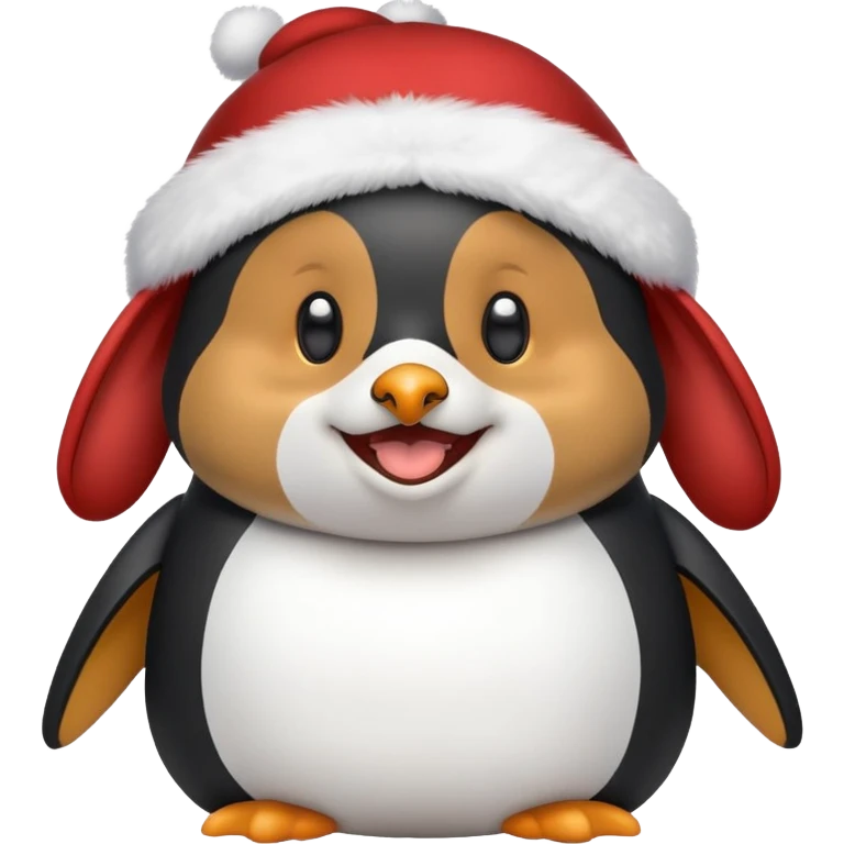 dog wearing a penguin hat emoji