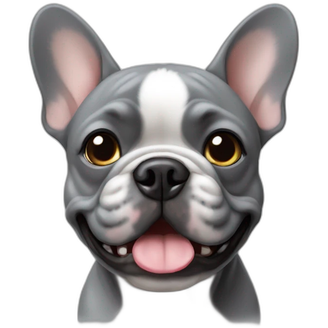 small grey french bulldog  emoji