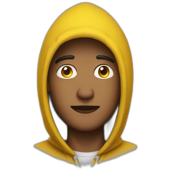 Men wearing a yellow hood emoji