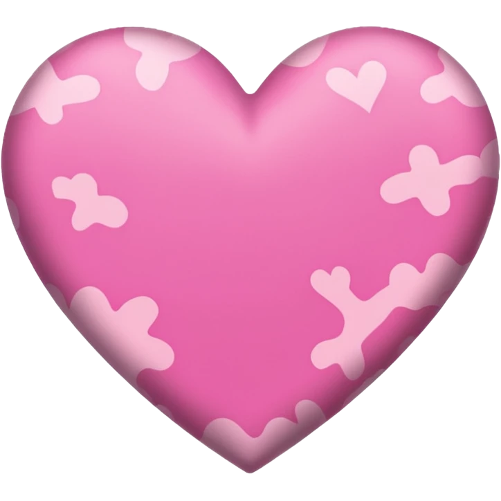 Pink heart with pink camo in the middle emoji