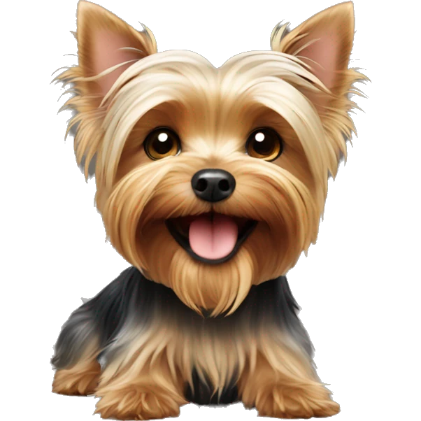 Happy Yorkshire terrier cute smiling  emoji