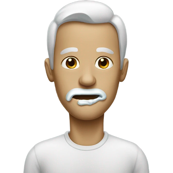 man with a bone in his mouth emoji