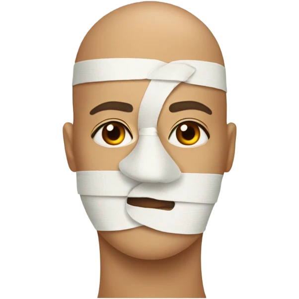 Nose with bandage on it emoji