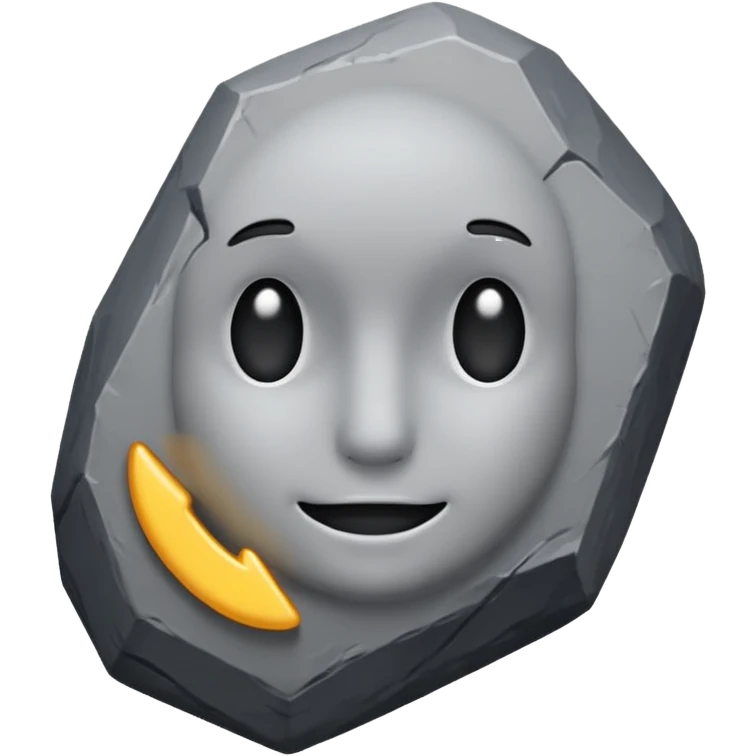rock emoji, simple and clear emoji