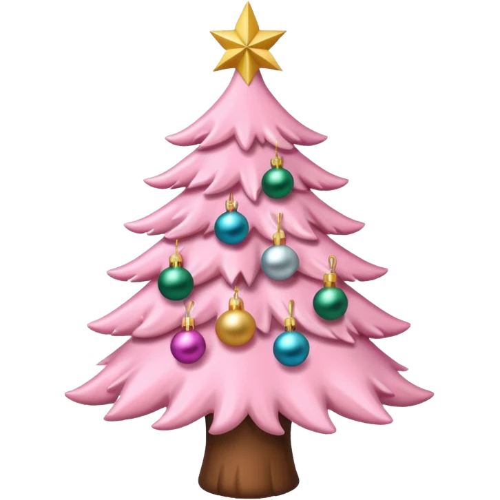 an aesthetic baby pink  christmas tre emoji