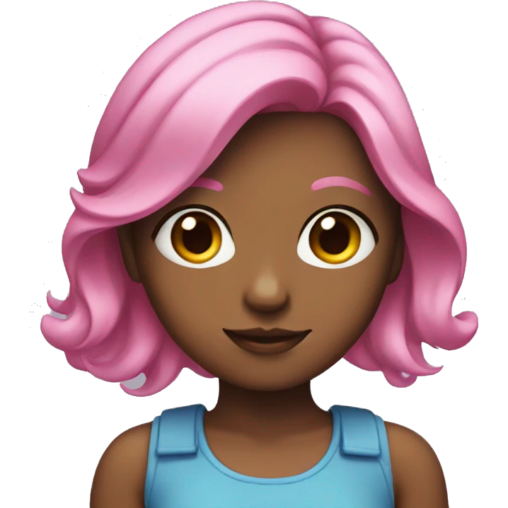 Girl with blue and pink hair emoji