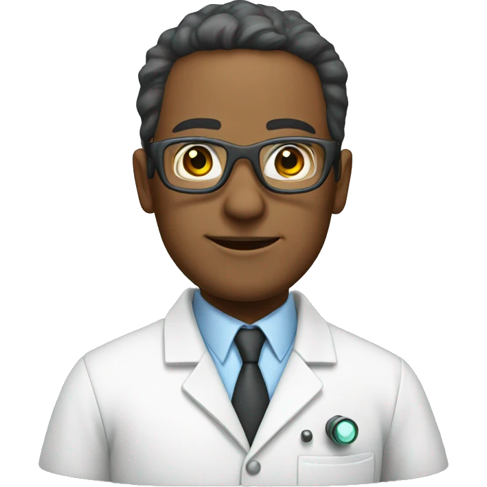 Scientist with white lab coat and goggles emoji