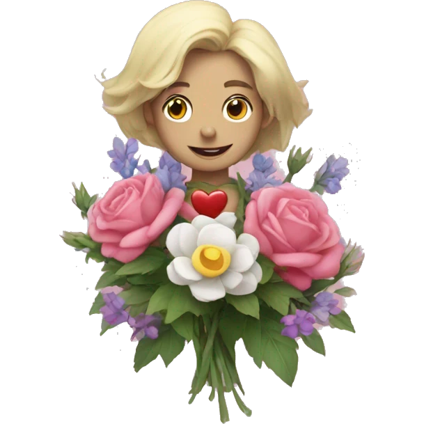 corazon con flores emoji