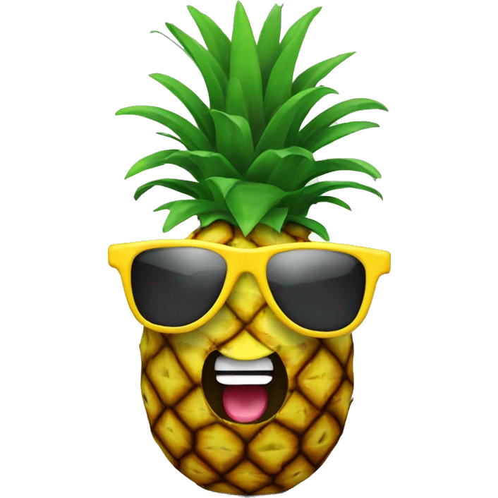 a pineapple with a headset and beach glasses emoji