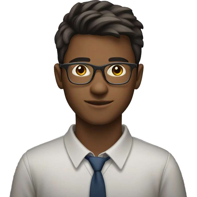 young man of about 20 years old, networker and trader with glasses emoji