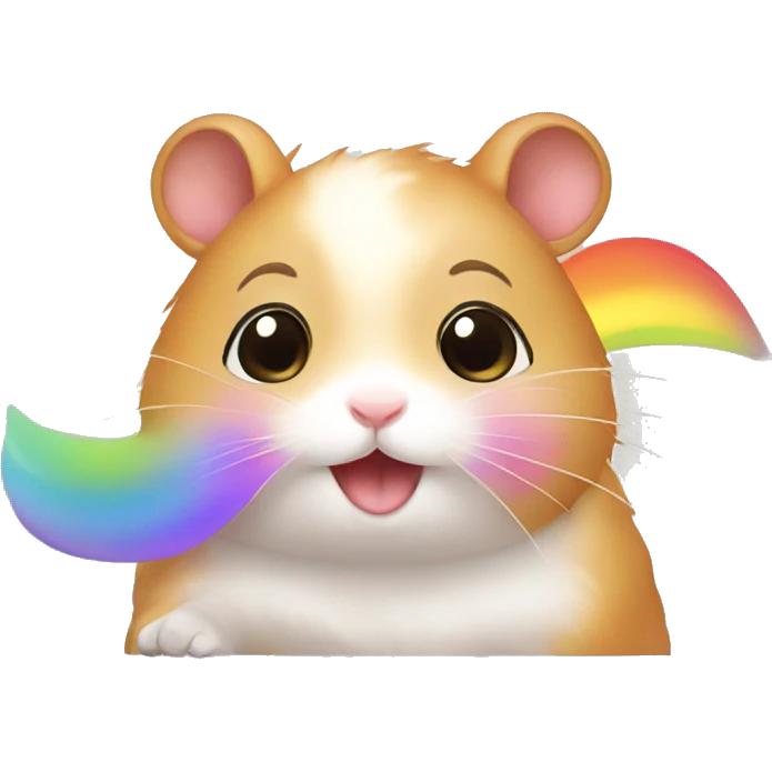 hamster,girl,rainbow emoji